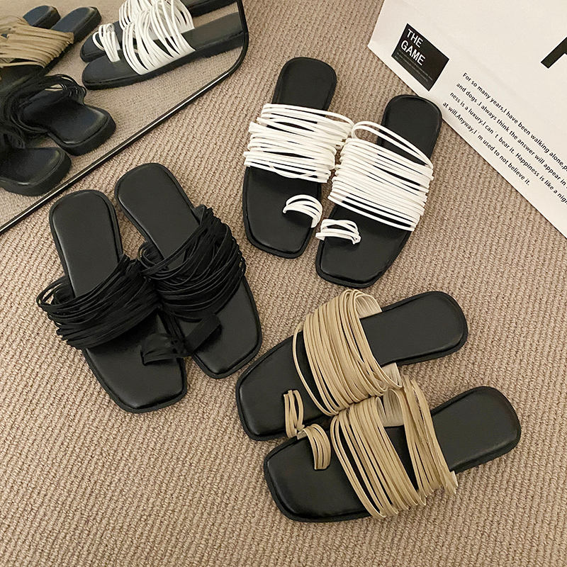 Dép Sandal Mũi Vuông Đế Bằng Có Size Lớn 35-40 Thời Trang Dành Cho Nữ