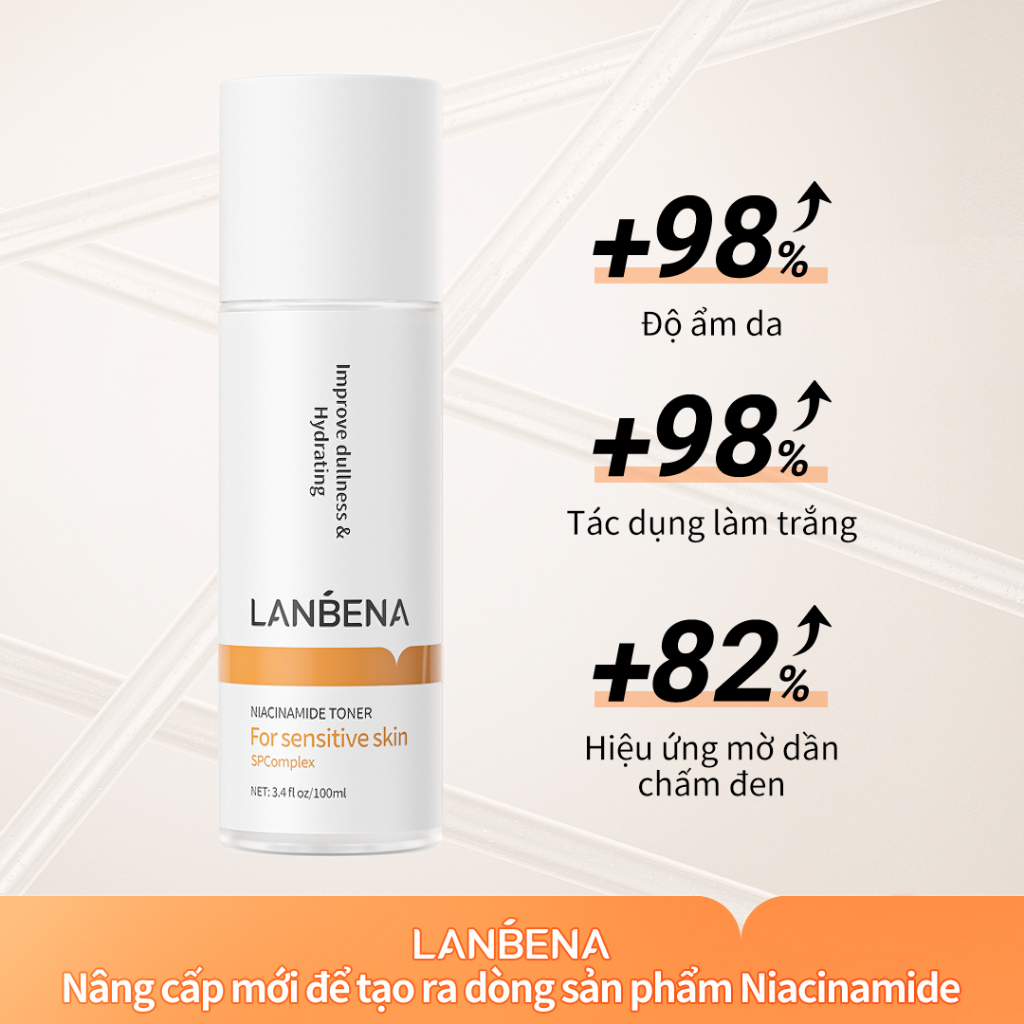 Toner Niacinamide LANBENA 100ml dưỡng ẩm làm trắng sáng chăm sóc da chuyên dụng