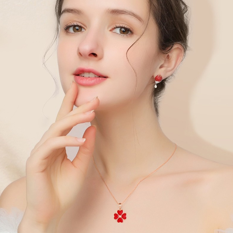 Vòng cổ Mặt Cỏ Ba Lá Màu Trắng Đen Đơn Giản Thời Trang Làm Quà Tặng Sinh Nhật Mỗi Ngày Cho Bạn Gái