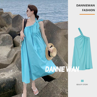 DannieWan váy đi biển yếm váy đầm dài váy thiết kế A22M1FH