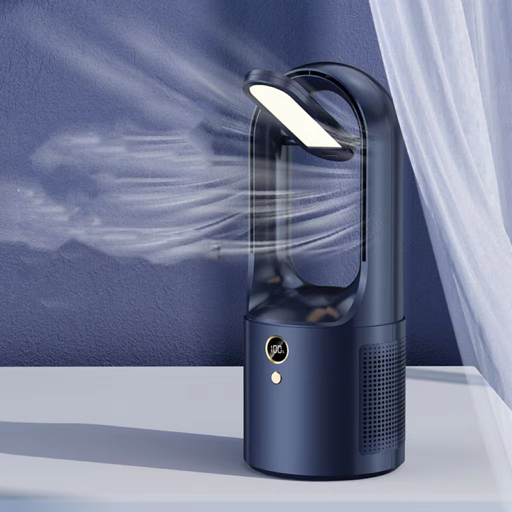 Quạt Làm Mát Không Cánh Không Cánh Tích Hợp Đèn LED Siêu Êm Sạc USB