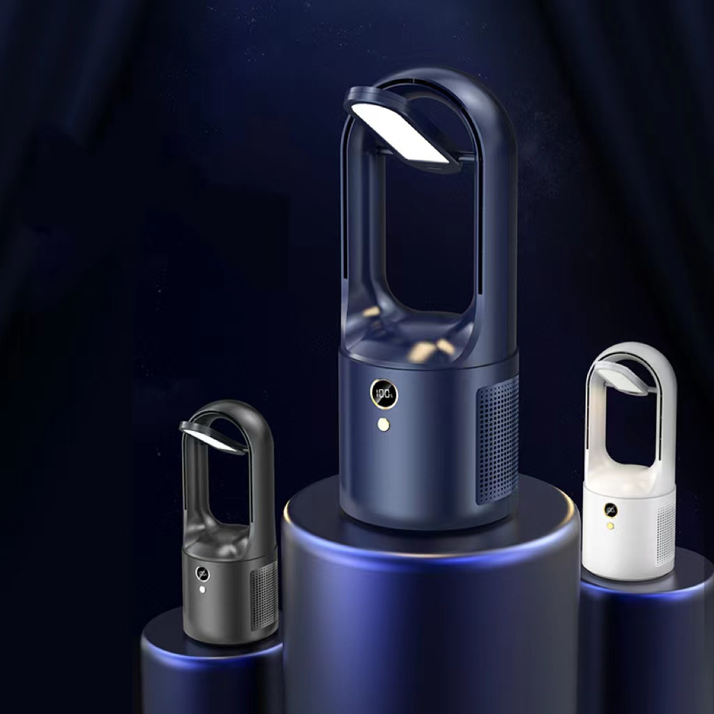 Quạt Làm Mát Không Cánh Không Cánh Tích Hợp Đèn LED Siêu Êm Sạc USB