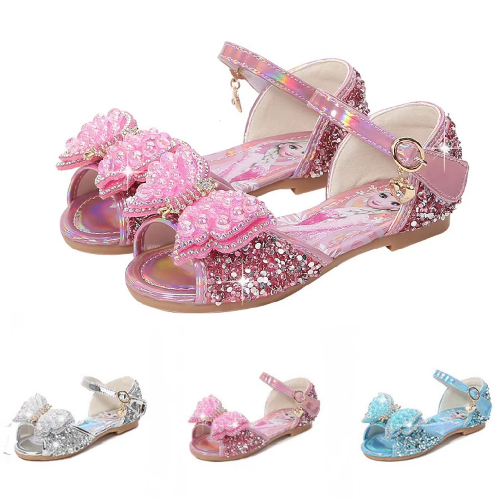 Giày Sandal Công Chúa Đế Phẳng Lấp Lánh Phong Cách Mới Mùa Xuân Hè Cho Bé Gái Tiểu Học / Trình Diễn