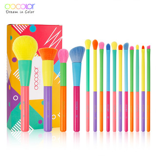 Bộ 15 cọ trang điểm tay cầm bằng gỗ ống nhôm nhiều màu Docolor