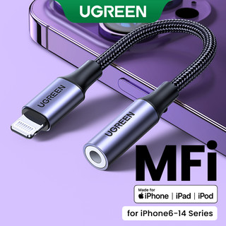  Cáp AUX UGREEN MFi Lightning sang 3,5mm cho iPhone 14 13 pro Max 13   12   11   XS   XS Max   XR   X   8   8 plus   7   7 plus 