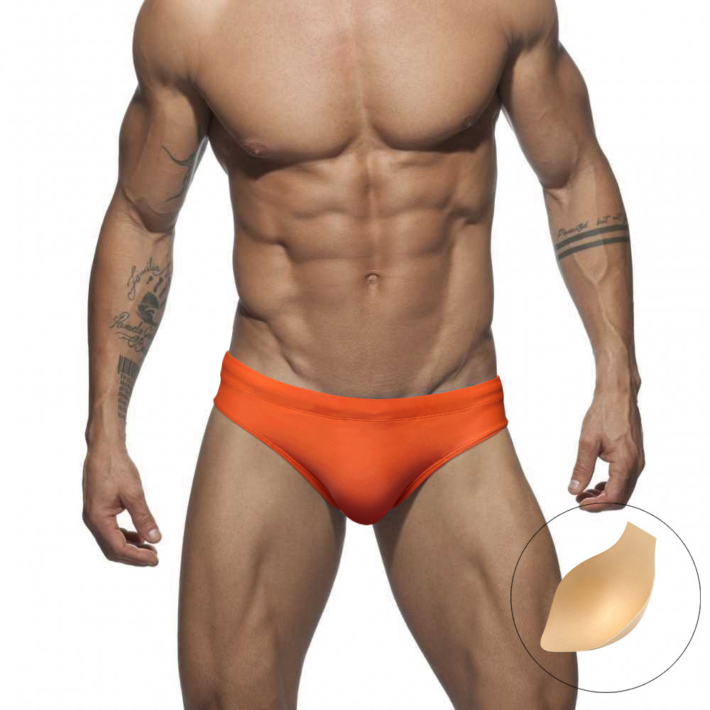 Quần Bơi Lưng Thấp Màu Sắc Trơn Có Đệm Nâng Ngực Cho Nam GG611