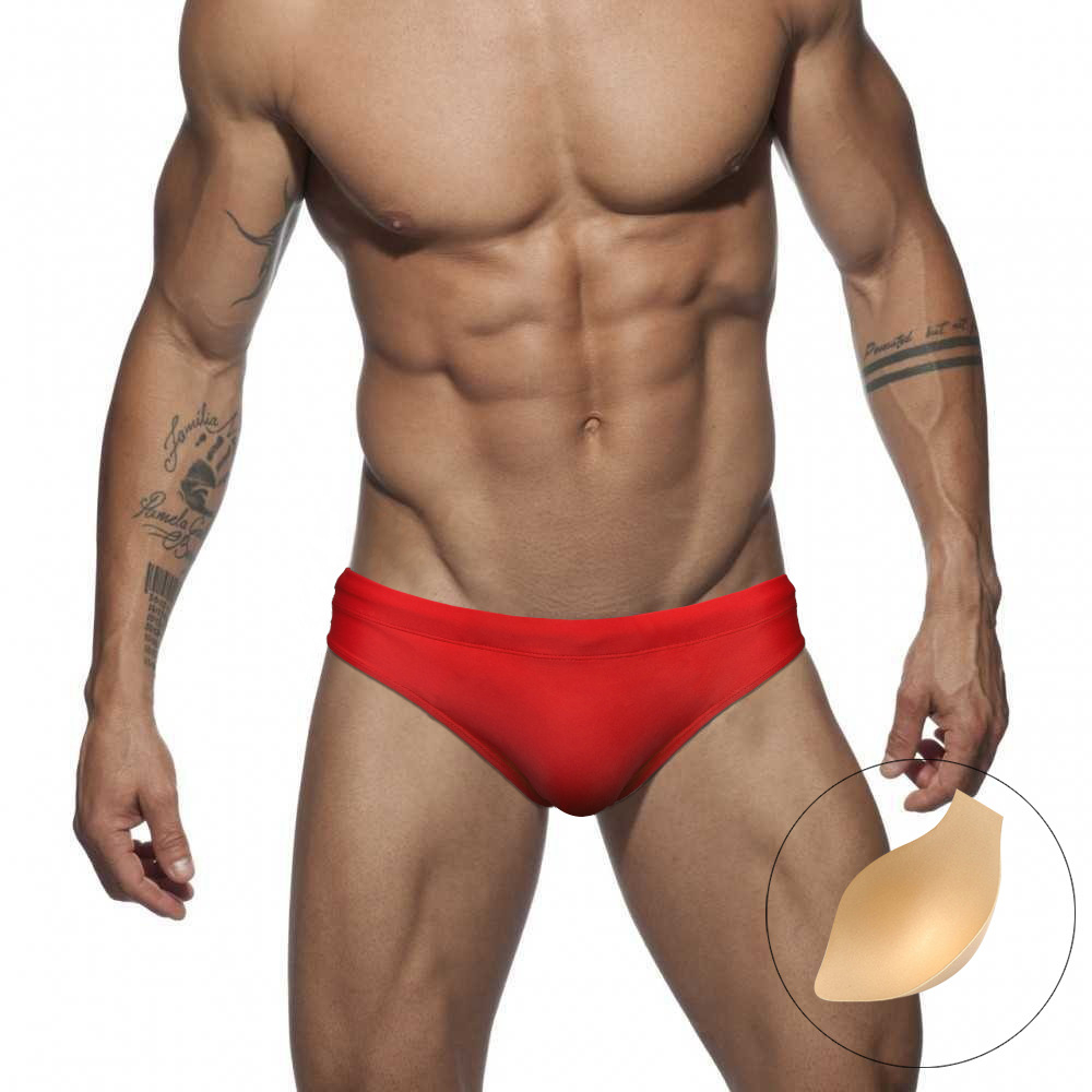 Quần Bơi Lưng Thấp Màu Sắc Trơn Có Đệm Nâng Ngực Cho Nam GG611