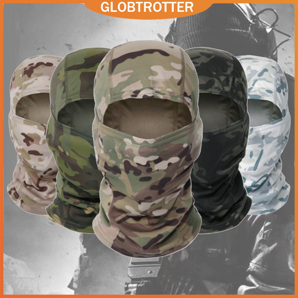 Globetrotter【COD & Hàng sẵn sàng】Mũ Trùm Đầu Kiêm Khẩu Trang Rằn Ri Quân Đội Chống Gió Balaclava