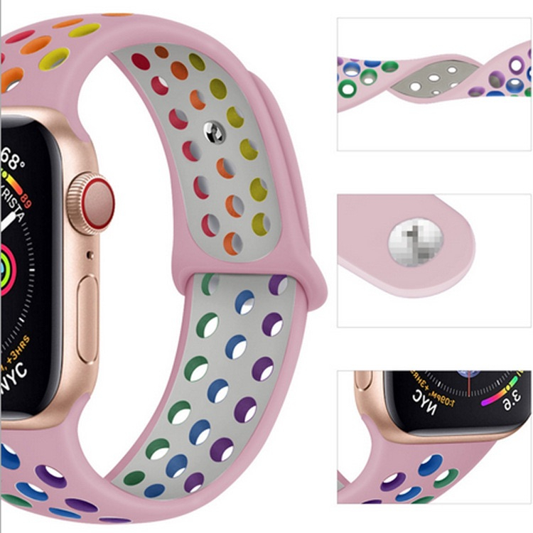 Dây Đeo Bằng Silicone Thoáng Khí Chất Lượng Cao Cho iWatch 7 / 6 / 5 / 4 / 3 / 2 / 1 / SE Generation 38 / 40 / 41 / 42 / 44 / 45