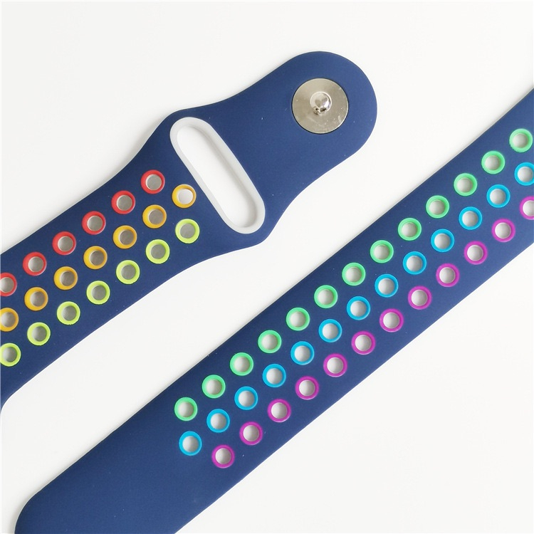 Dây Đeo Bằng Silicone Thoáng Khí Chất Lượng Cao Cho iWatch 7 / 6 / 5 / 4 / 3 / 2 / 1 / SE Generation 38 / 40 / 41 / 42 / 44 / 45