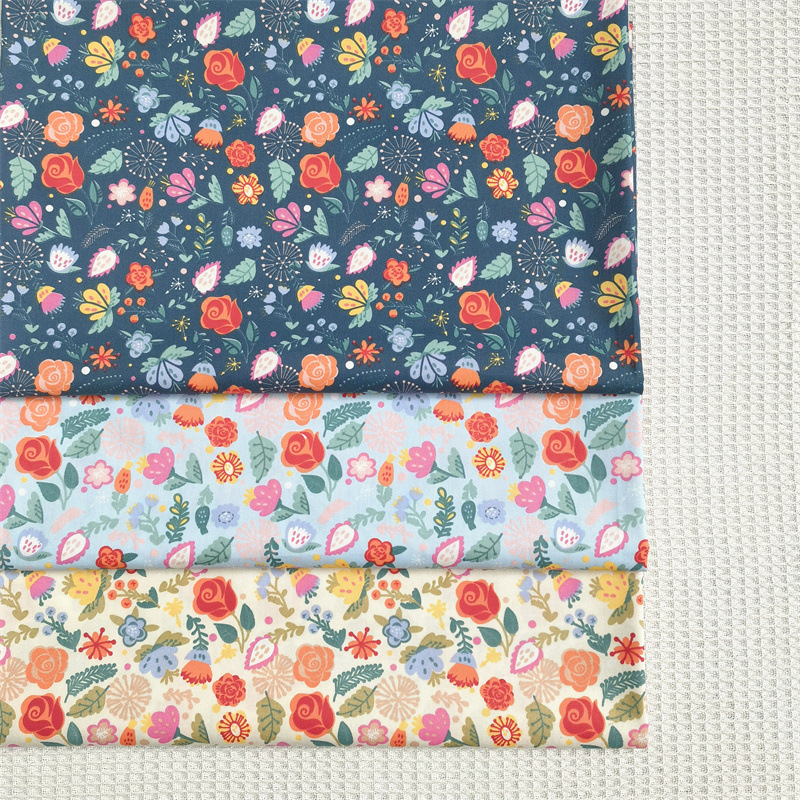 (Hàng Mới Về) Vải cotton Rộng 60 '', Hoa Hồng Đỏ Đậm May Chăn, Chăn Bông Vải kain bidang 60 ''