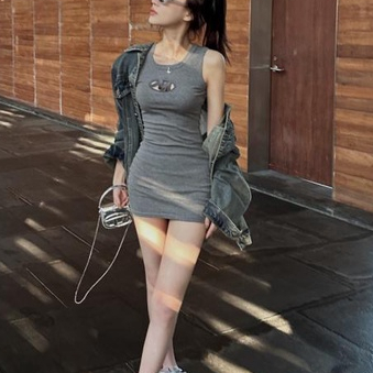 Đầm Hai Dây Ôm Dáng Thêu Họa Tiết Rỗng Thời Trang Mùa Hè Cho Nữ