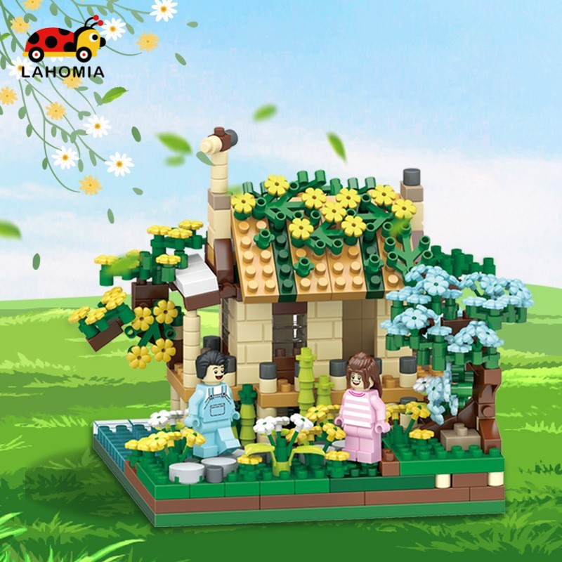 LAHOMIA 600CT Bộ Đồ Chơi Mô Hình Lắp Ráp Ngôi Nhà Hoa ngôi nhà Bốn Mùa