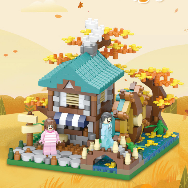 LAHOMIA 600CT Bộ Đồ Chơi Mô Hình Lắp Ráp Ngôi Nhà Hoa ngôi nhà Bốn Mùa