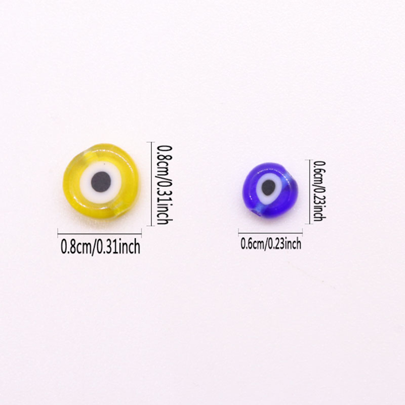 Set 20 Hạt Mắt Quỷ Hình Tròn Mặt Kính 6 / 8mm Làm Trang Sức DIY