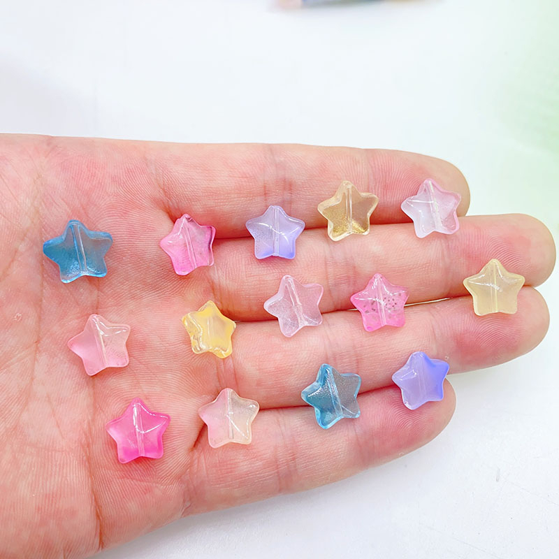 Bộ 20 Hạt Thủy Tinh Đầy Màu Sắc Hình Ngôi Sao Dùng Làm Trang Sức Diy