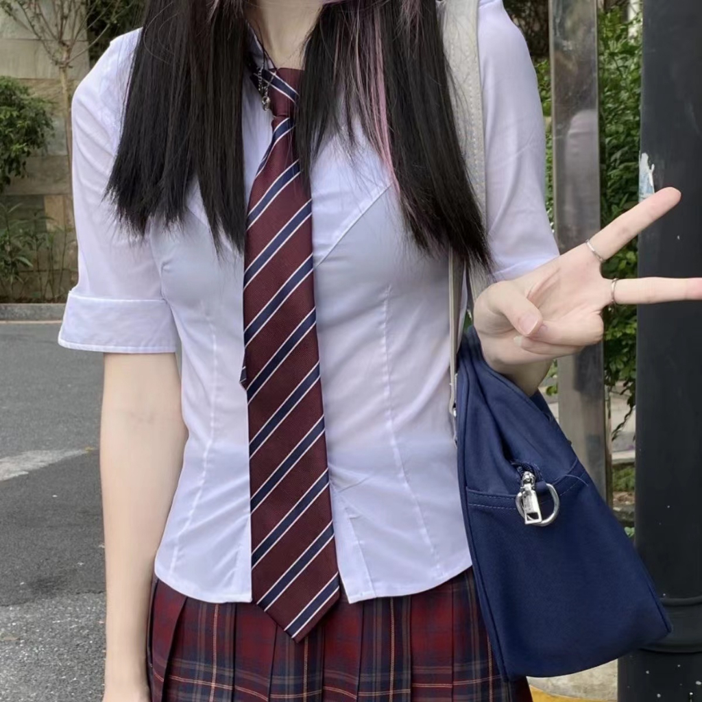 Cà Vạt Sọc Caro Phong Cách Nhật Bản Mới Cho Nam Nữ