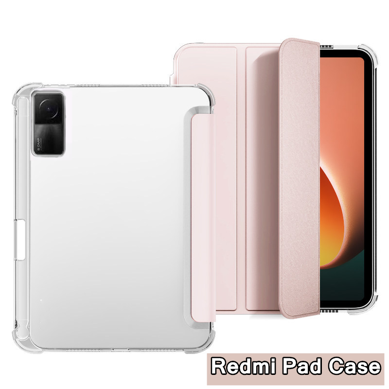 Bao Da Máy Tính Bảng Trong Suốt Hít Nam Châm Có Ngăn Đựng Bút Cho RedMi Pad 10.61 RedMi Pad 10.6 2022 Lưng