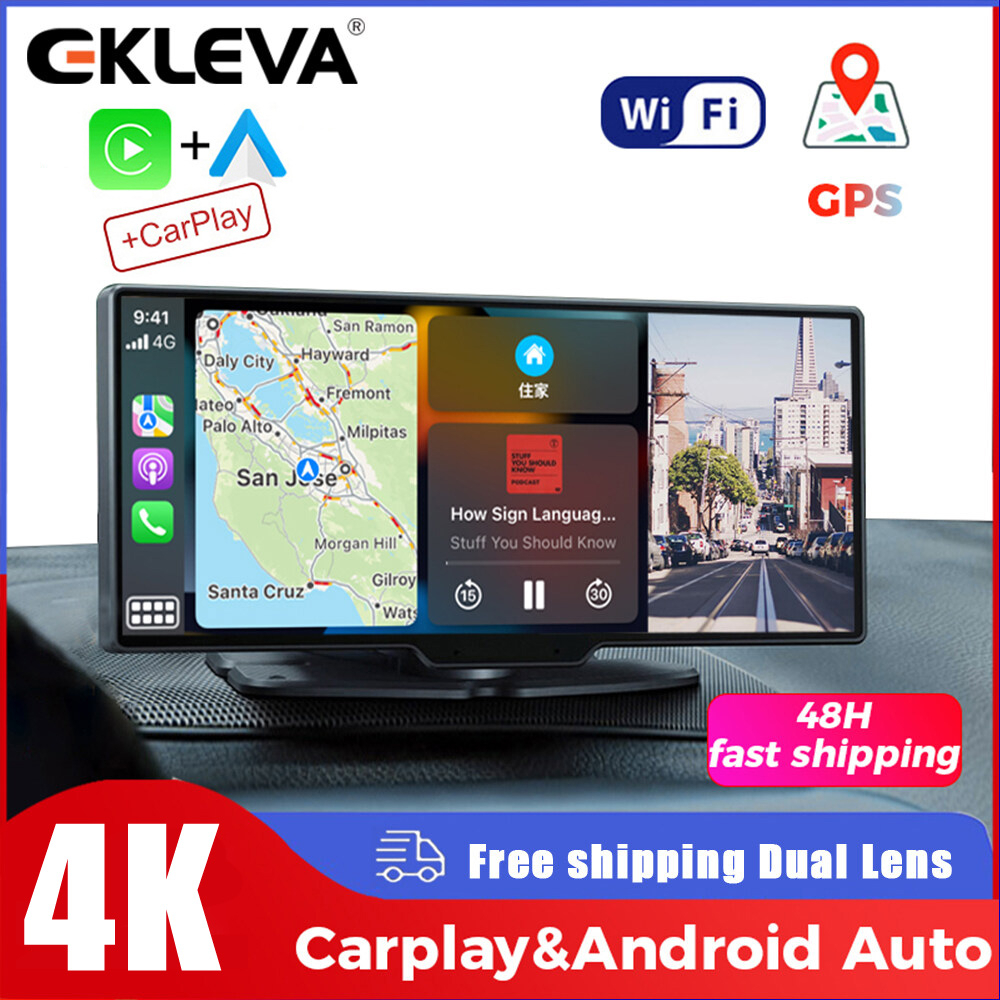  Elkeva 10.26 Inch Dash Cam 4K Ống Kính Kép BSD Tầm Nhìn Ban Đêm Xe Dvr 24H Giám Sát Đỗ Xe Camera Lái Xe Ghi Âm Hỗ Trợ GPS WIFI BT Carplay 