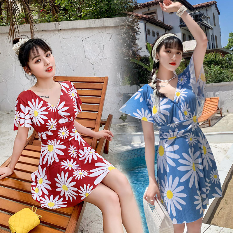 big size Áo tắm liền thân áo tắm nữ cỡ lớn cho phụ nữ áo tắm liền thân cho phụ nữ Áo tắm liền thân váy liền thân váy che bụng bảo thủ áo tắm cho người mẹ cỡ lớn cộng với áo tắm nước nóng MM béo phì