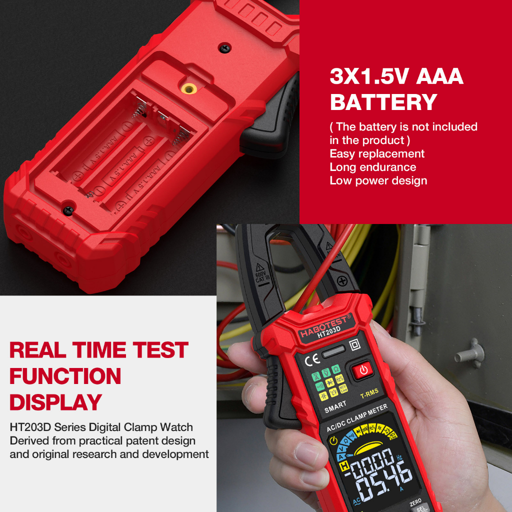 Habotest Kẹp Đo Điện Áp ht203d ac / dc 600a ac / dc 600v ac / dc Chuyên Dụng