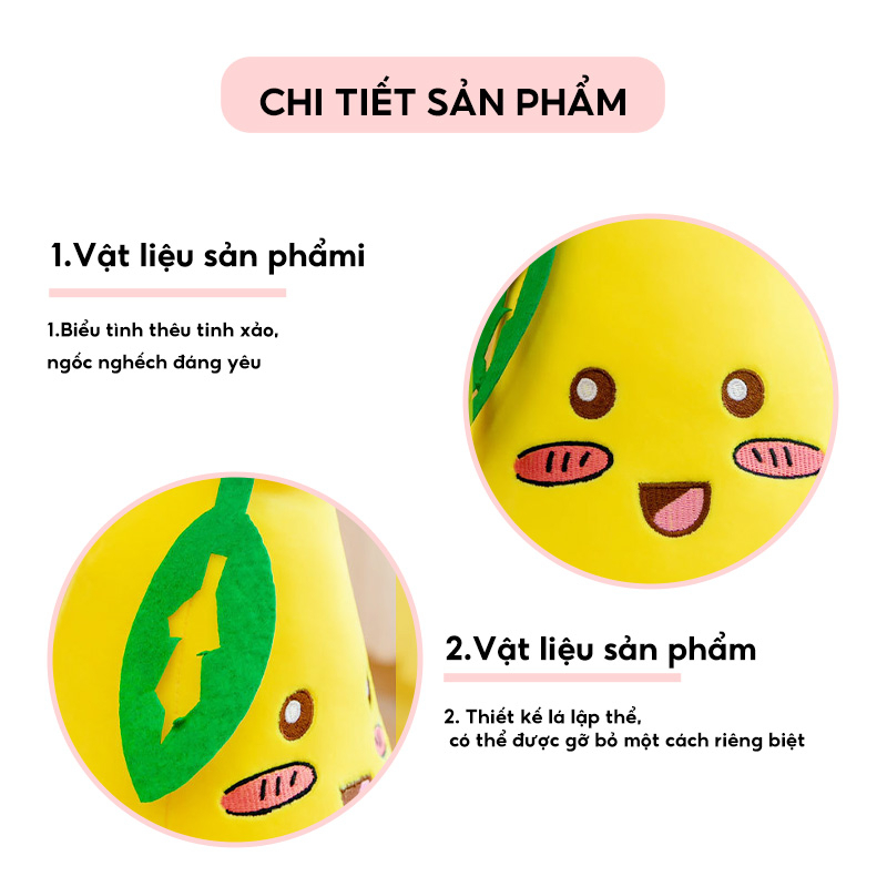 Gối Ngủ Giả Lông Nhung Hình Quả Chuối Dễ Thương Cho Bé Gái