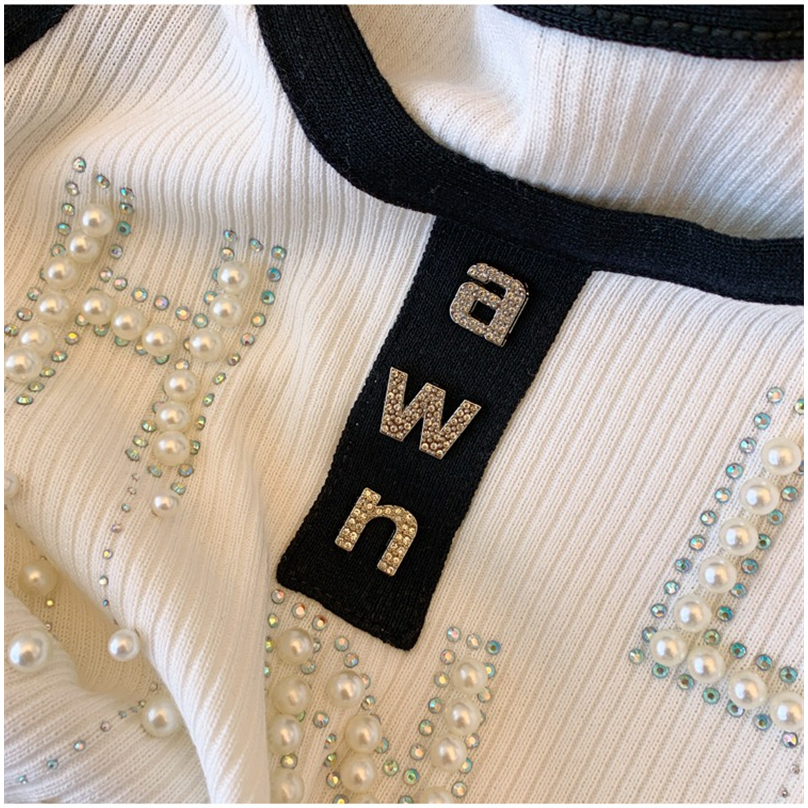 Áo Tank Top Dệt Kim Đính Kim Cương Nóng Bỏng Phong Cách Mùa Hè Mới Quyến Rũ Cho Nữ