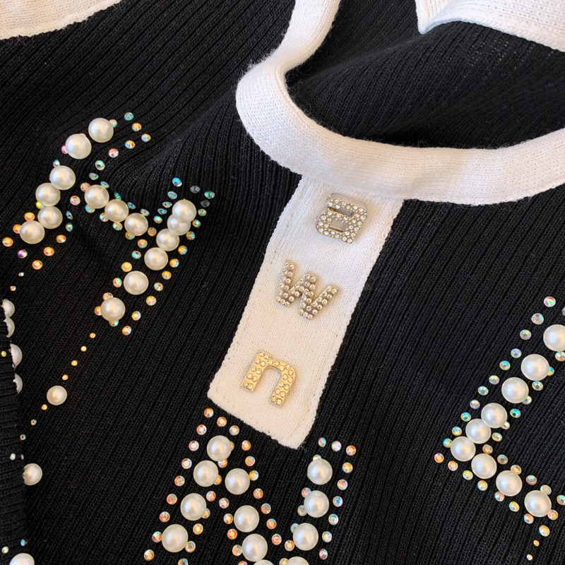 Áo Tank Top Dệt Kim Đính Kim Cương Nóng Bỏng Phong Cách Mùa Hè Mới Quyến Rũ Cho Nữ