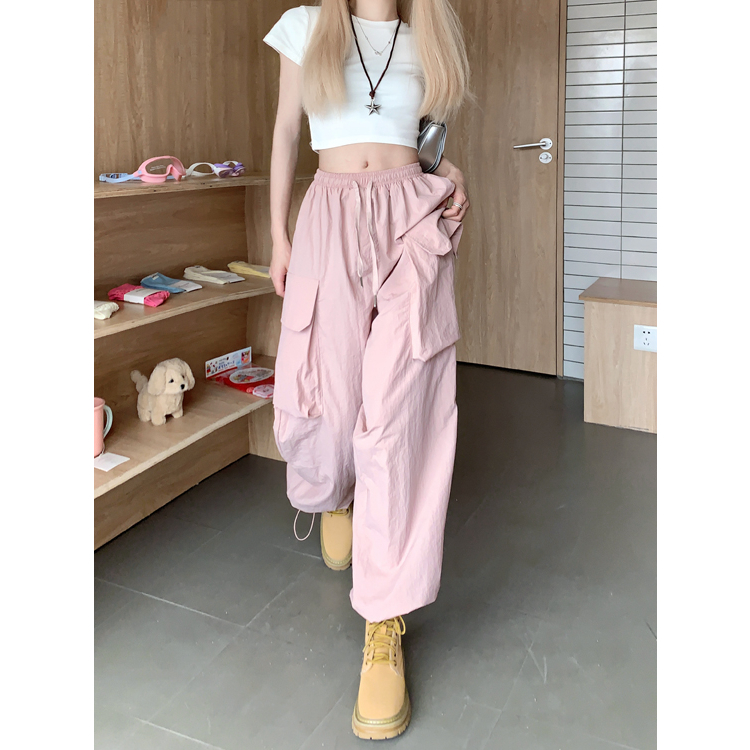 Quần Dài Ống Rộng Phong Cách Đường Phố Mỹ Cá Tính Cho Nữ