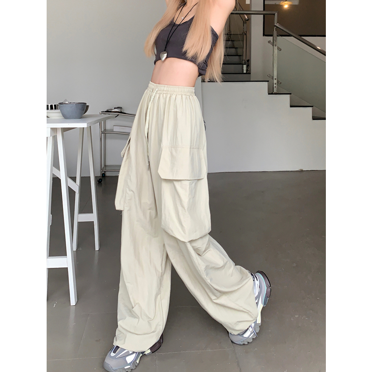 Quần Dài Ống Rộng Phong Cách Đường Phố Mỹ Cá Tính Cho Nữ