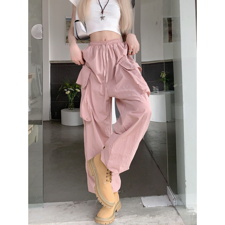 Quần Dài Ống Rộng Phong Cách Đường Phố Mỹ Cá Tính Cho Nữ