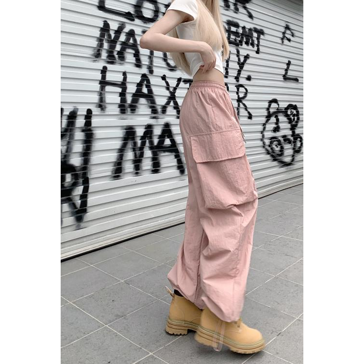 Quần Dài Ống Rộng Phong Cách Đường Phố Mỹ Cá Tính Cho Nữ