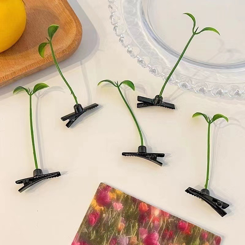 Hi-kid Set 5 Kẹp Tóc Hạt Đậu Nhân Tạo Đơn Giản Dễ Thương Cho Bé Gái Và Trẻ Em