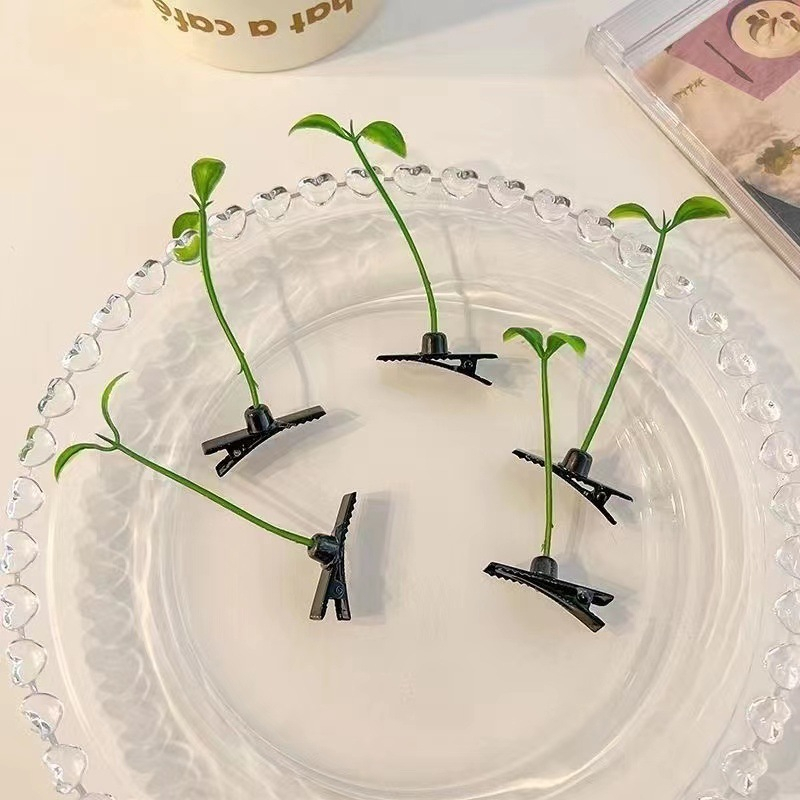 Hi-kid Set 5 Kẹp Tóc Hạt Đậu Nhân Tạo Đơn Giản Dễ Thương Cho Bé Gái Và Trẻ Em