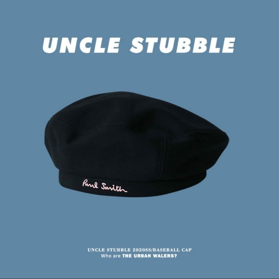 Mũ Nồi Màu Trơn Thêu Chữ Phong Cách retro Dễ Phối Đồ Thời Trang Cho Nữ