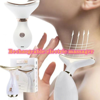 Máy mát xa làm săn chắc da cổ có đèn led 3 màu có thể sạc lại tiện dụng