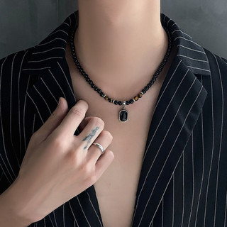 Dây Chuyền Chuỗi Hạt Đá Obsidian Cao Cấp Thời Trang Dành Cho Nam