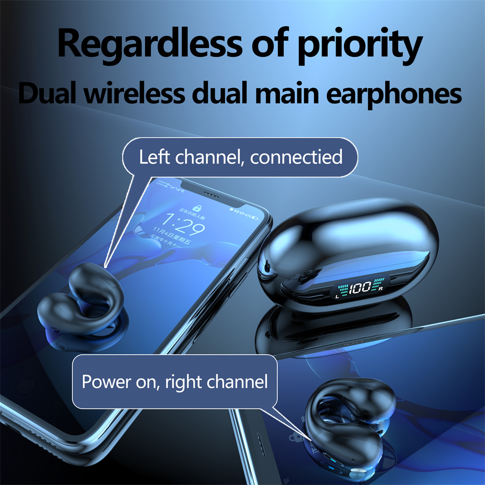 Tai Nghe Nhét Tai Bluetooth 5.3 Không Dây Có Mic Và Đèn LED Hiển Thị Điện Thoại