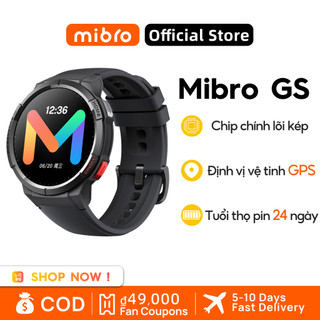 Đồng hồ thông minh MIBROGS chip chính lõi kép màn hình Amoled HD chống nước 5ATM thời lượng pin 24 ngày