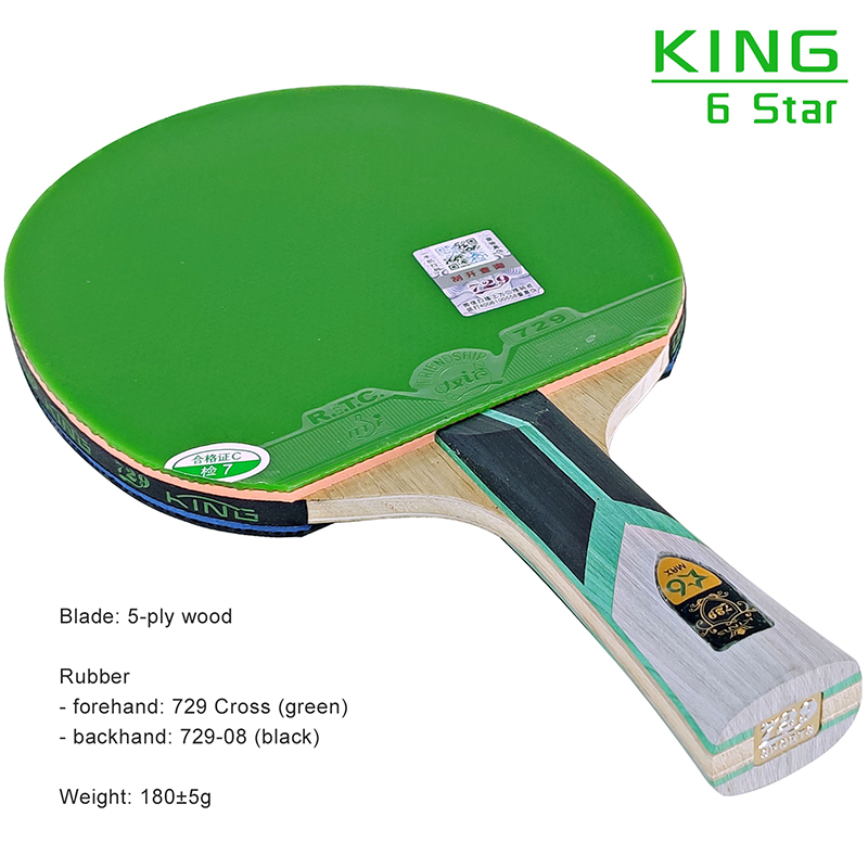 Vợt Đánh Bóng Bàn 729 6 Star 5 Cao Su Dính Chắc Chắn