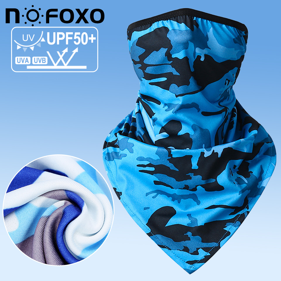 NOFOXO UPF50+ Khăn Trùm Đầu Kiêm Khẩu Trang Hình Tam Giác Bằng Lụa Lạnh Thoáng Khí Chống Nắng Dùng Khi Đi Xe Bảo Vệ Khuôn Mặt Chống Nắng Khẩu Trang