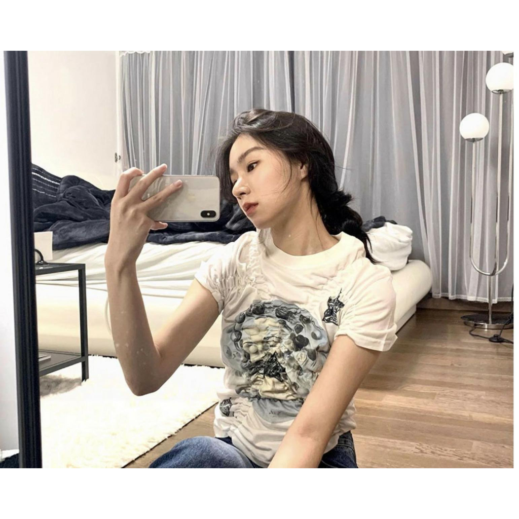 Áo Croptop Ngắn Tay In Họa Tiết Blackpink Thời Trang Hàn Quốc