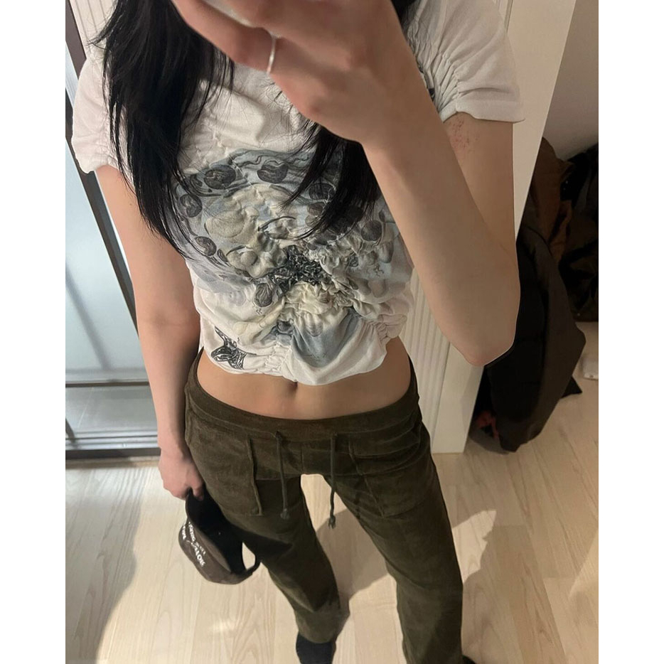 Áo Croptop Ngắn Tay In Họa Tiết Blackpink Thời Trang Hàn Quốc