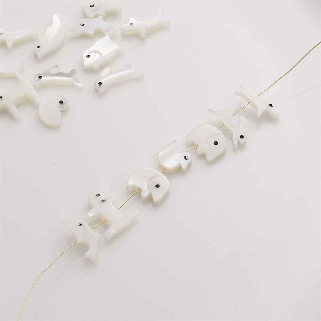 1 Túi Hạt Vỏ Sò Tự Nhiên Hình Động Vật Dùng Làm Vòng Tay / Móc Khóa DIY
