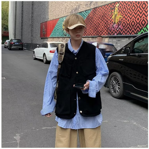 Áo Sát Nách Vải Cotton Dáng Ôm Kiểu Harajuku Nhật Bản Thời Trang Cho Nam | BigBuy360 - bigbuy360.vn