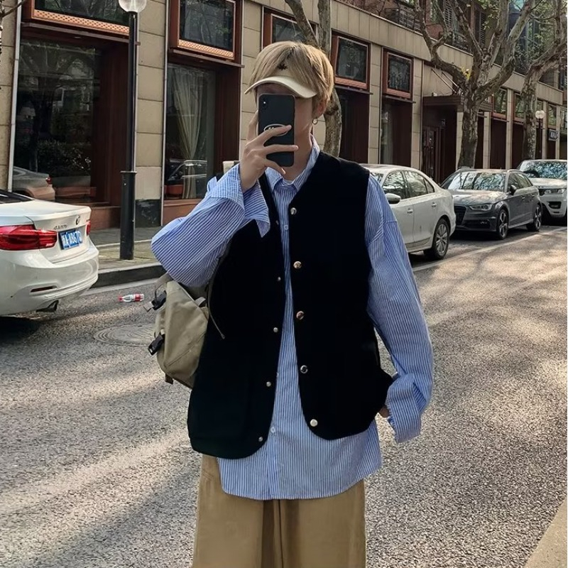 Áo Sát Nách Vải Cotton Dáng Ôm Kiểu Harajuku Nhật Bản Thời Trang Cho Nam | BigBuy360 - bigbuy360.vn