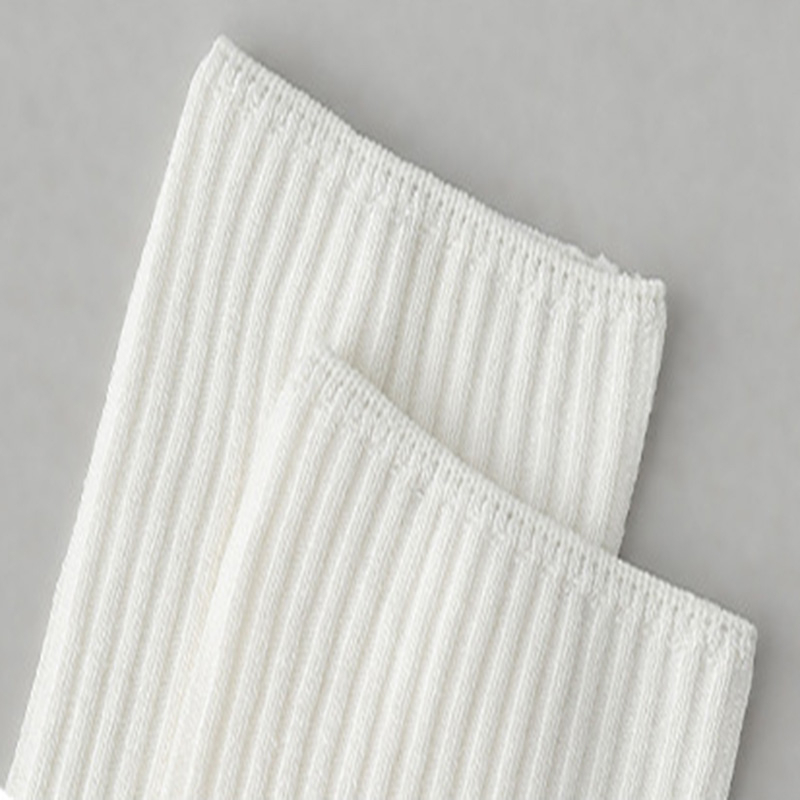 FHYL Vớ Cotton Trơn Màu Cổ Vừa Phong Cách Hàn Quốc Mới