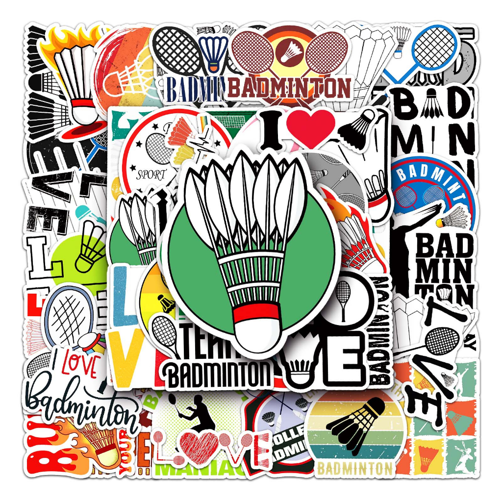 Bộ 50 Miếng Dán Trang Trí Xe Hơi Hình Quả Cầu Lông Sáng Tạo Vui Nhộn Chống Thấm Nước