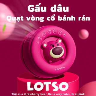🔥hot sale🔥quạt đeo cổ  gấu dâu cấp độ 3 quạt mini đeo cổ