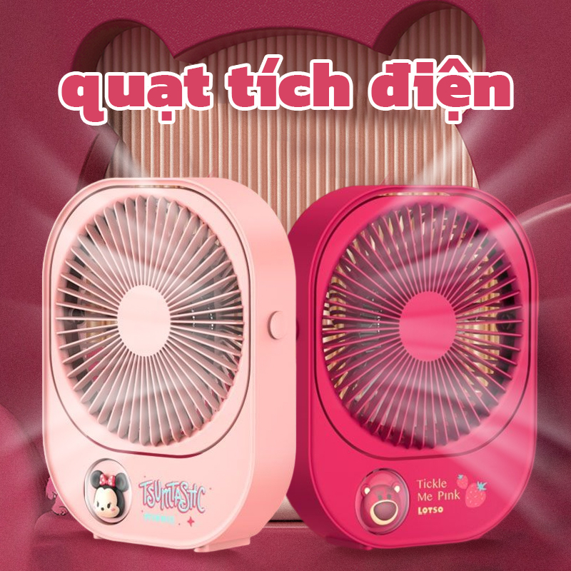 🔥Bán nóng🔥Quạt mini tích điện gấu dâu minnie bàn làm việc máy quạt mini